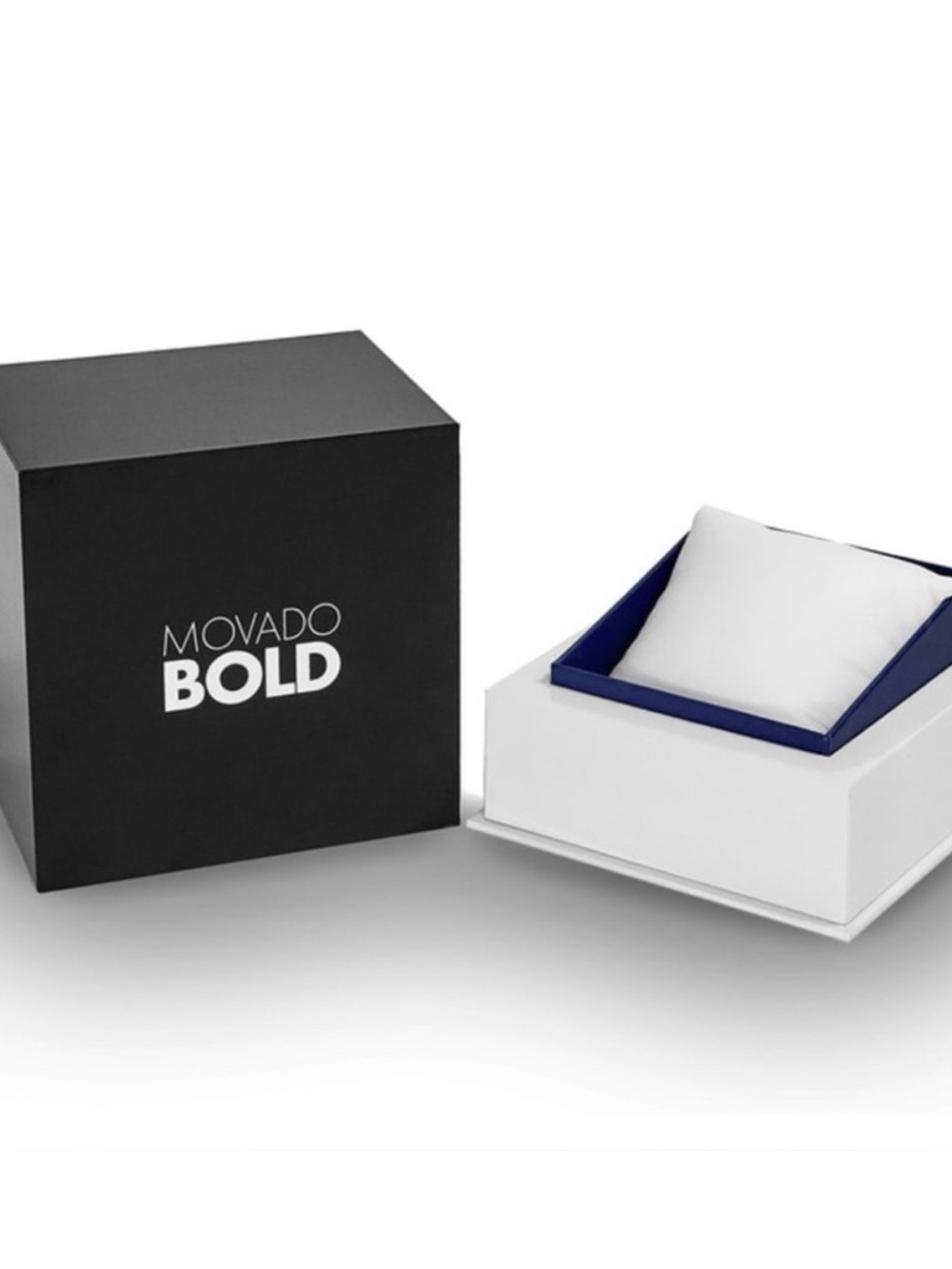 Movado Bold Black and Navy Watch Presentation Box